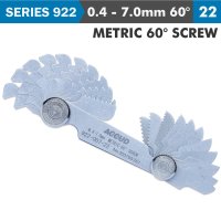 (image for) Pitch Gauge 0.4-7mm 22 Leaves Metric 60deg. Screw 0.07mm Acc.