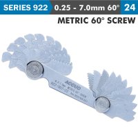 (image for) Pitch Gauge 0.25-7mm 24 Leaves Metric 60deg. Screw 0.07mm Acc.