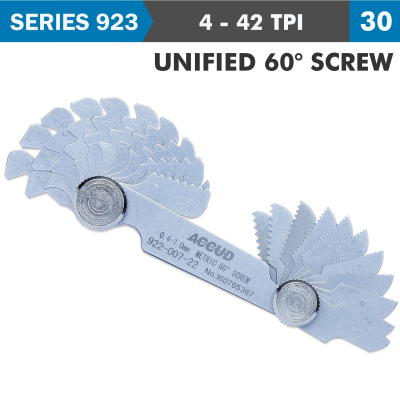 (image for) Pitch Gauge 4-42tpi 30 Leaves Unified 60deg. Screw 0.07mm Acc.