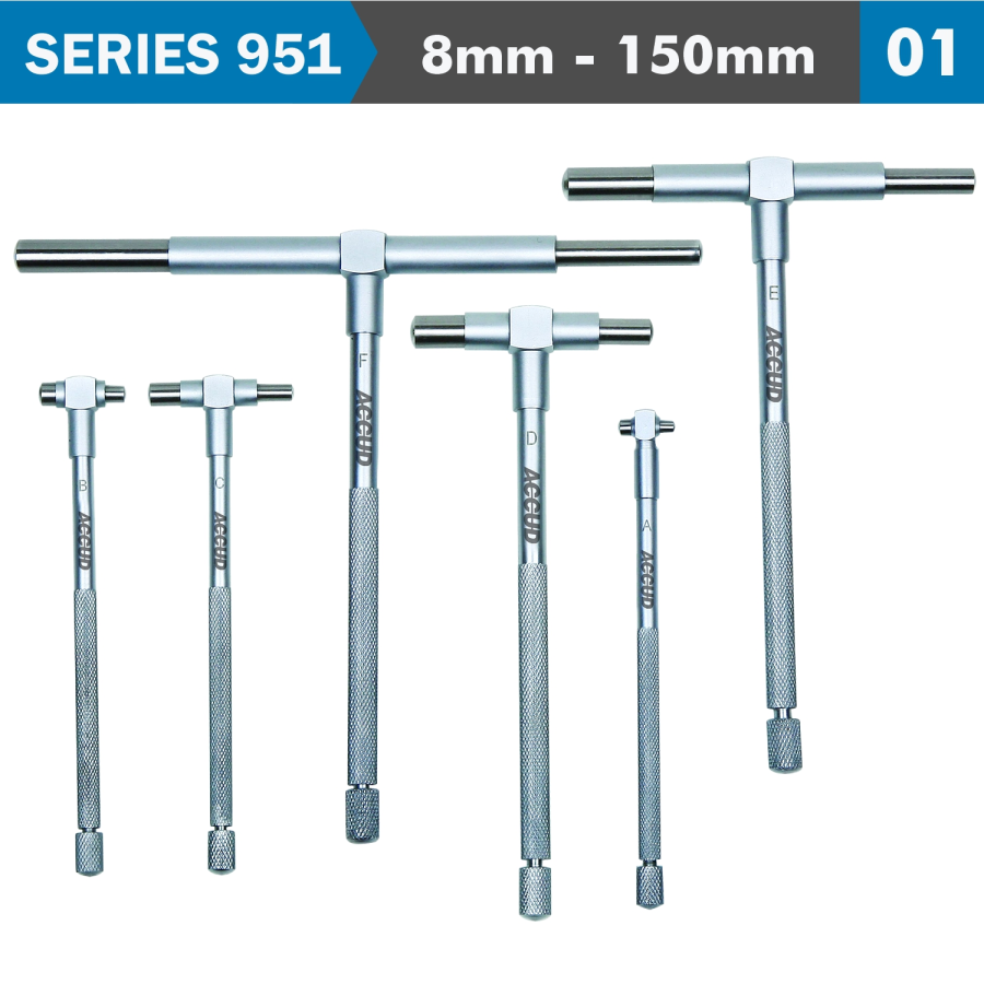 (image for) Telescopic Gauge Set 6pc Satin Chrome Finish