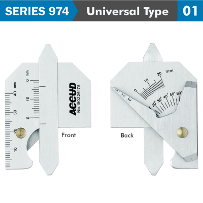 (image for) Welding Gauge 7 X Measuring Appl. 10,20,1-35,40mm,60deg Range S/steel