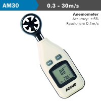 Digital Anemometer 0.3-30m/s 5% Acc. 0.m (image for) Digital Anemometer 0.3-30m/s 5% Acc. 0.m