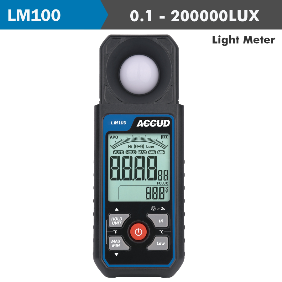(image for) Light Meter 0.1-200000lux Range 6% Accur 400-700mm Light Wave Length