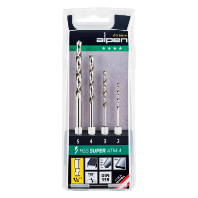 (image for) Hex Shank Set Hss For 4 Piece 2.3.4.5mm
