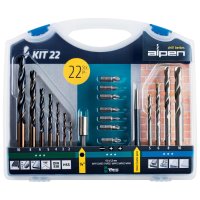 (image for) Drill And Screwdriver Bit Set 22 Piece In Carry Case Steel & Masonry