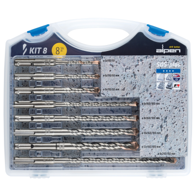 (image for) Sds Plus Drill Bit Set 8 Piece In Plastic Carry Case