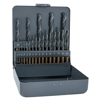 (image for) Hss Sprint Drill Bit Set 21 Piece 1-8mm X 0.5 + 9-13mm X 1.0 In Metal