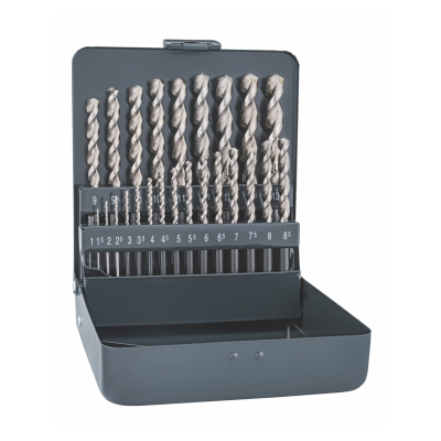 (image for) Cobalt Drill Bit Set 25 Piece 1-13mm X 0.5 In Metal Case
