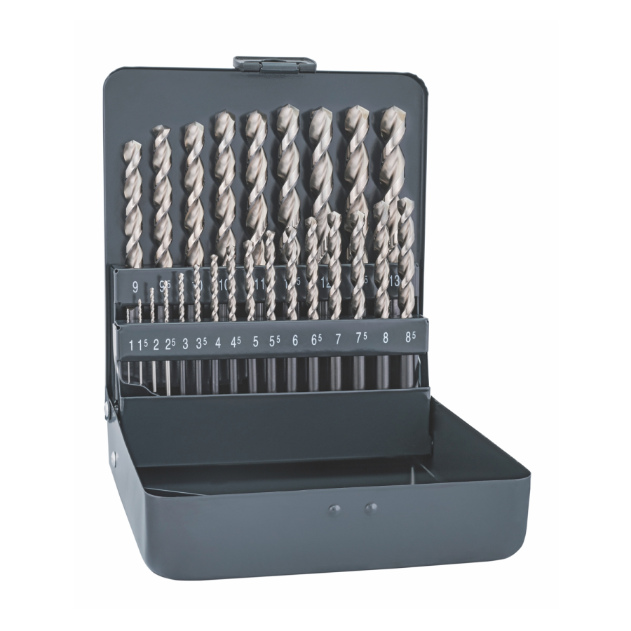 (image for) Cobalt Drill Bit Set 25 Piece 1-13mm X 0.5 In Metal Case