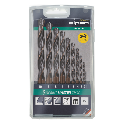 (image for) Hss Sprint Drill Bit Set 10 Piece 1-10 X 1.0