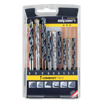 (image for) Wood-steel-masonry Drill Bit Set 9 Piece 5 6-8