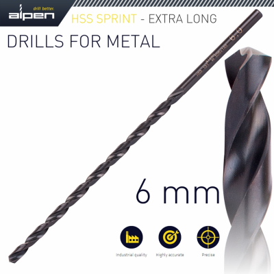 (image for) Hss Drill Bit 6mm 205 X 140 Extra Long