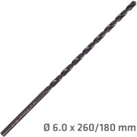 (image for) Hss Drill Bit 6mm 260 X 180 Extra Long