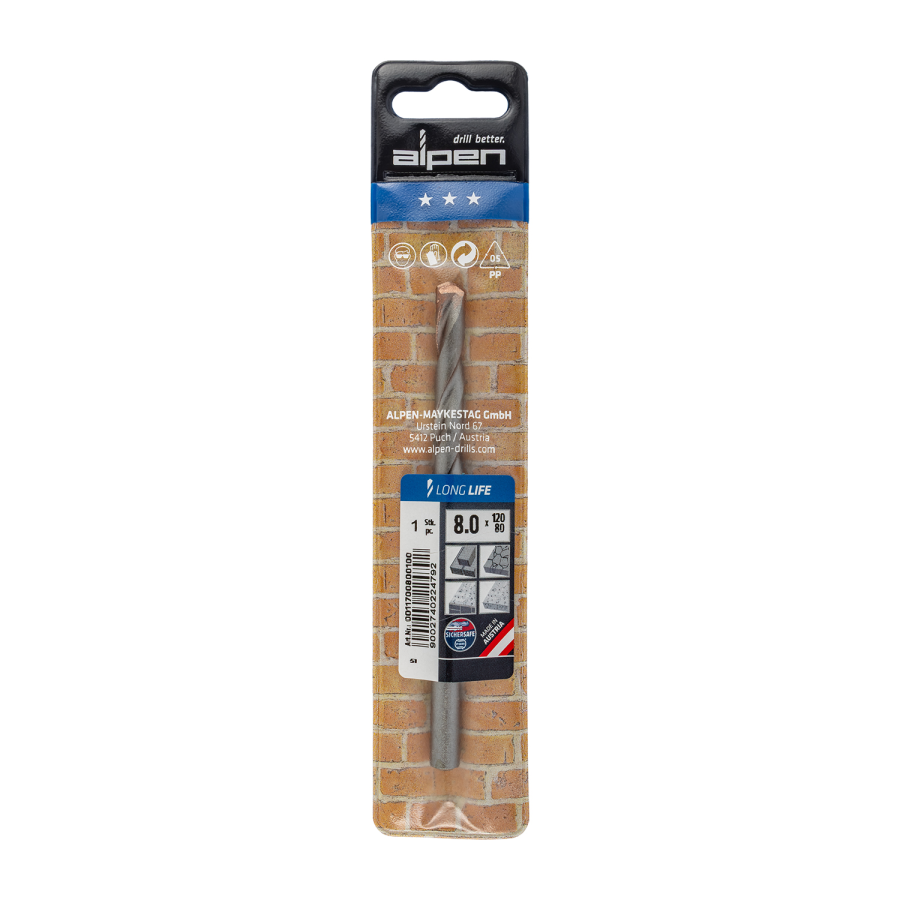 (image for) Masonry Drill Bit Long Life 8 X 120mm