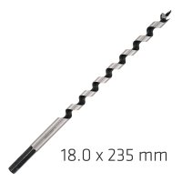 Wood Auger Drill Bit 18 X 235mm (image for) Wood Auger Drill Bit 18 X 235mm