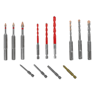 (image for) Drill-screwset Kit 13 13 Pcs C Prot,multi 6-kant,sds-plus F4 ,4 Bits
