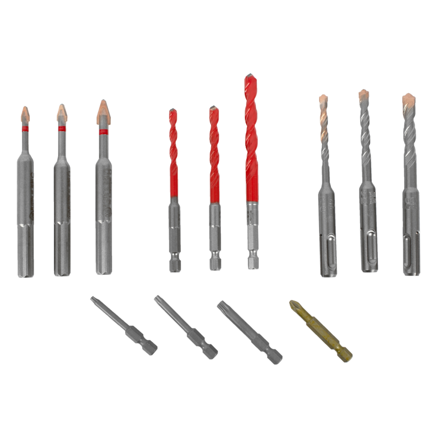 (image for) Drill-screwset Kit 13 13 Pcs C Prot,multi 6-kant,sds-plus F4 ,4 Bits