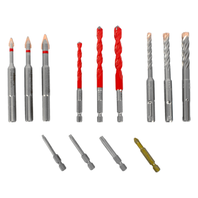 (image for) Drill-screwset Kit 13 13 Pcs C Prot,multi 6-kant,sds-plus Force X4 Bit