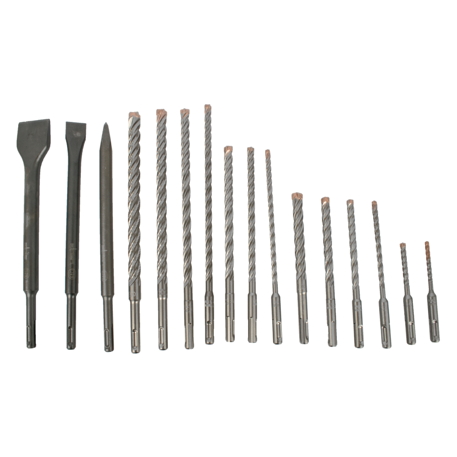 (image for) Force X Sds-plus Kit16 16 Pcs. Drills 110mm 5-6 160mm 6-8-10-12 210m