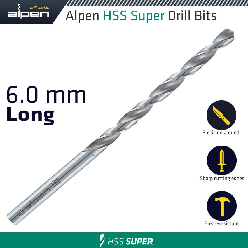 (image for) Hss Super Drill Bit Long 6 X 139mm Pouch