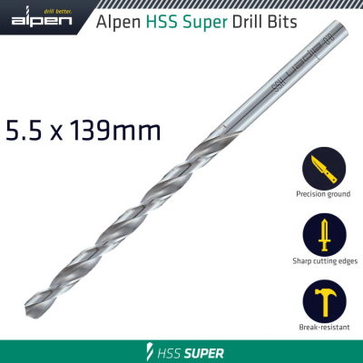 (image for) Hss Drill Bit Long 5.5 X 139mm Bulk