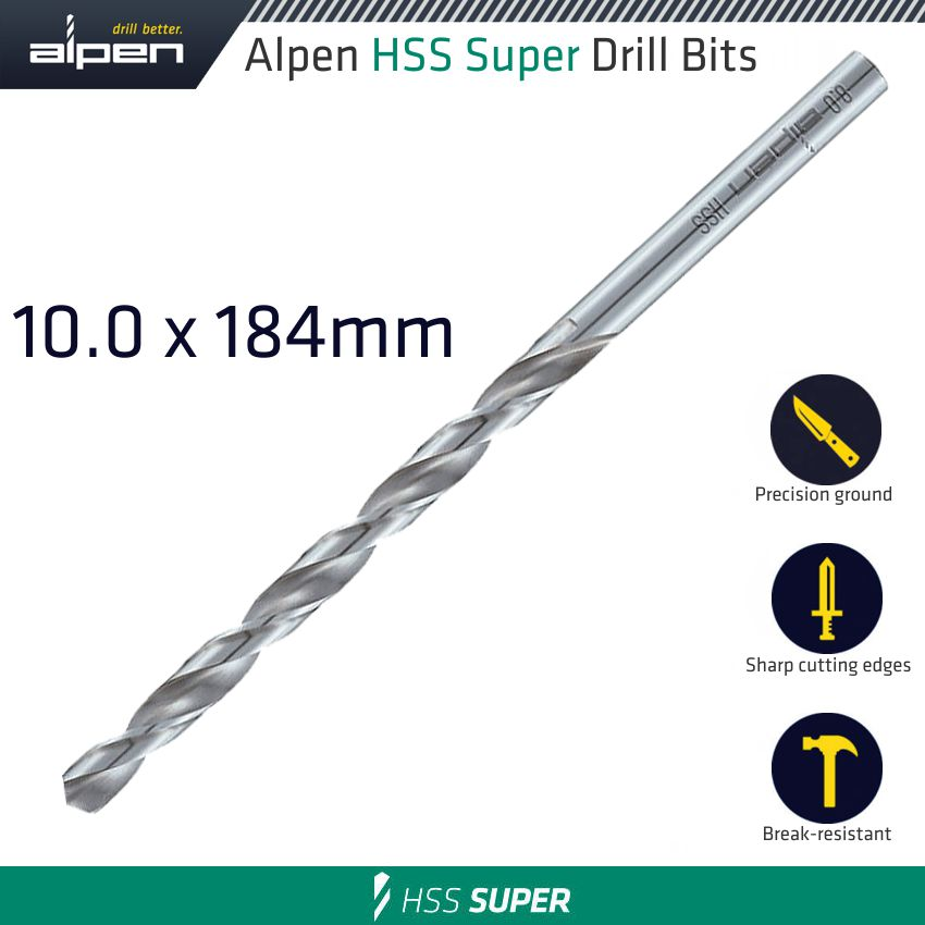 (image for) Hss Drill Bit Long 10 X 184mm Bulk