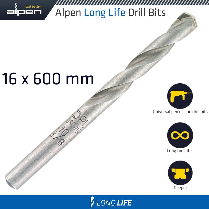 (image for) Masonry Drill Bit Long Life 16 X 600mm Pouch