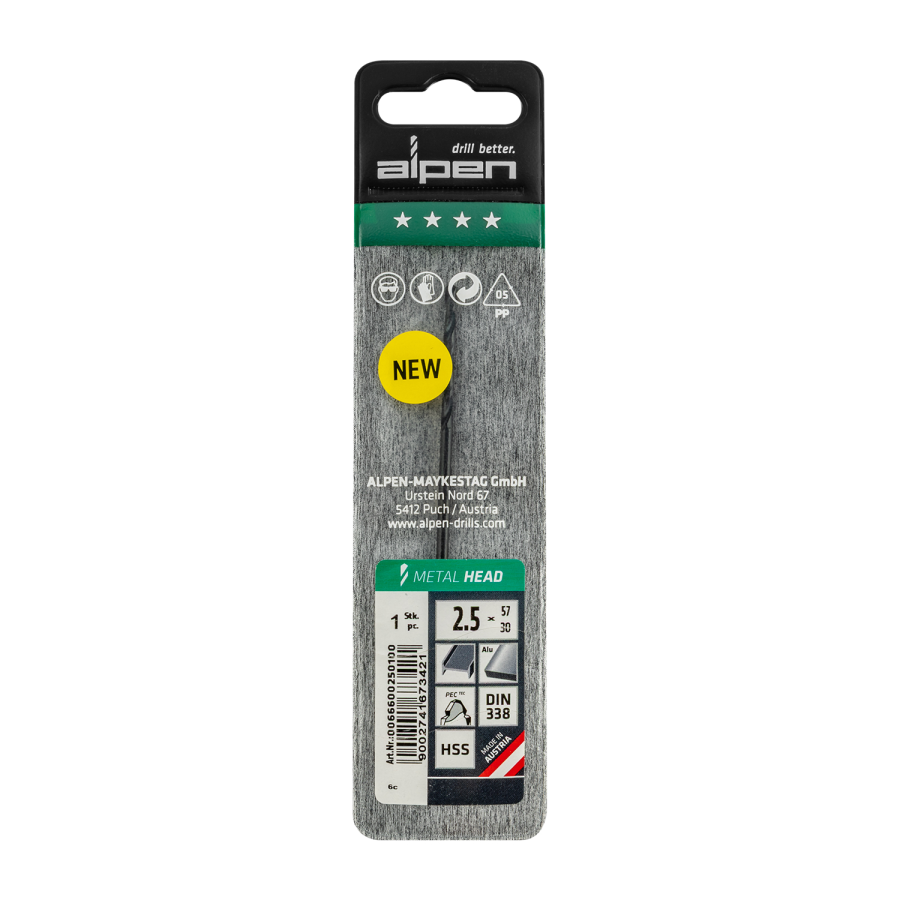 (image for) HSS METAL HEAD 2.5MM DIN 338 RN