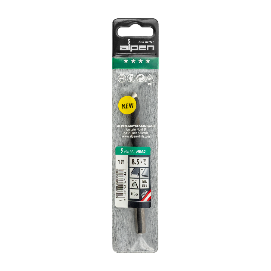 (image for) HSS METAL HEAD 8.5 TRI-FLAT DIN 338 RN