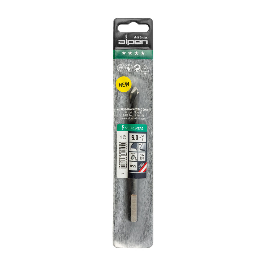 (image for) HSS METAL HEAD 9.0 TRI-FLAT DIN 338 RN