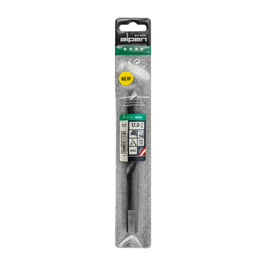 (image for) HSS METAL HEAD 12.0 TRI-FLAT DIN 338 RN