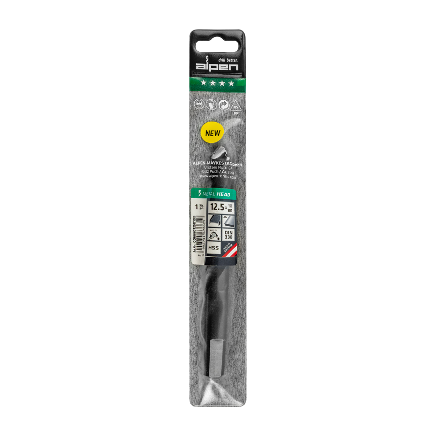 (image for) HSS METAL HEAD 12.5 TRI-FLAT DIN 338 RN