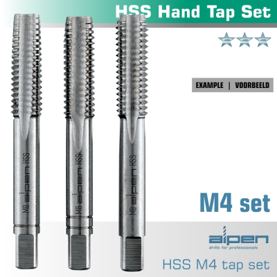 (image for) Hand Tap Set In Pouch M4 Hss 0.7mm Pitch