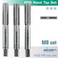(image for) Hand Tap Set In Pouch M8 Hss 1.25mm Pitch