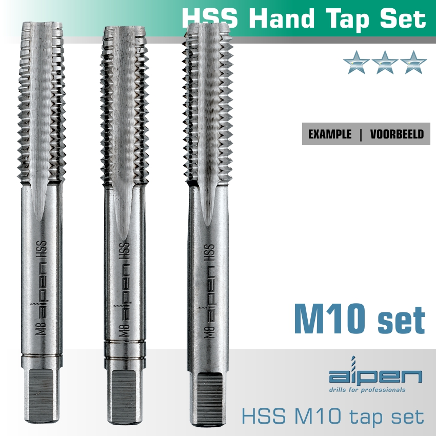 (image for) Hand Tap Set In Pouch M10 Hss 1.5mm Pitch