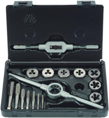 (image for) Tap & Die Set 16 Piece M3 - M12 Hss With Die Holder & Tap Wrench