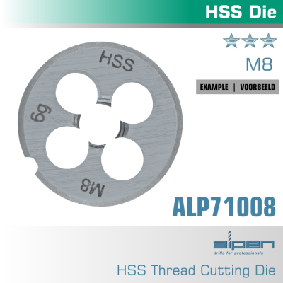 (image for) Die 8mm Round 25x9mm In Pouch Hss 1.25mm Pitch