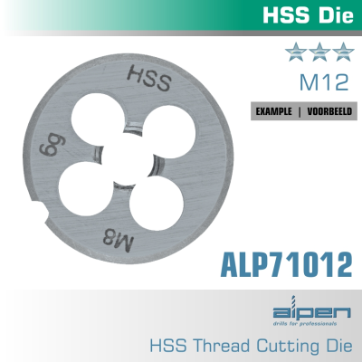 (image for) Die 12mm Round 25x9mm In Pouch Hss 1.75mm Pitch