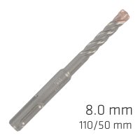 (image for) Force X 8.0 X 110/050 Sds-plus Rebar Drill Bit X4 Cutting Edges - Bulk