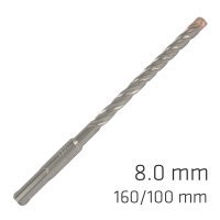 (image for) Force X 8.0 X 160/100 Sds-plus Rebar Drill Bit X4 Cutting Edges - Bulk