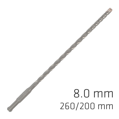 (image for) Force X 8.0 X 260/200 Sds-plus Rebar Drill Bit X4 Cutting Edges - Bulk