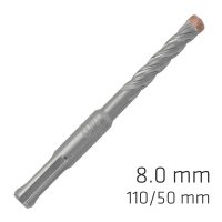 (image for) Force X 8.0 X 110/050 Sds-plus Rebar Drill Bit X4 Cutting Edges
