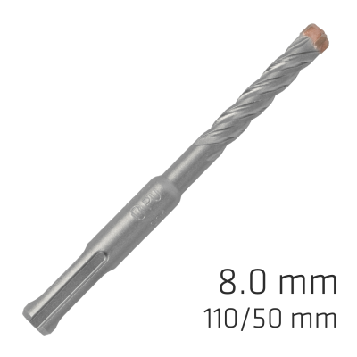 (image for) Force X 8.0 X 110/050 Sds-plus Rebar Drill Bit X4 Cutting Edges