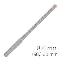 (image for) Force X 8.0 X 160/100 Sds-plus Rebar Drill Bit X4 Cutting Edges