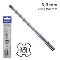 Sds Plus 210x150 6.0mm Hammer Bit Plastic Wallet (image for) Sds Plus 210x150 6.0mm Hammer Bit Plastic Wallet