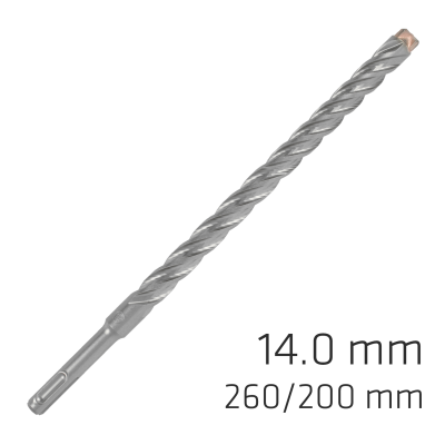 (image for) Force X 14.0 X 260/200 Sds-plus Rebar Drill Bit X4 Cutting Edges