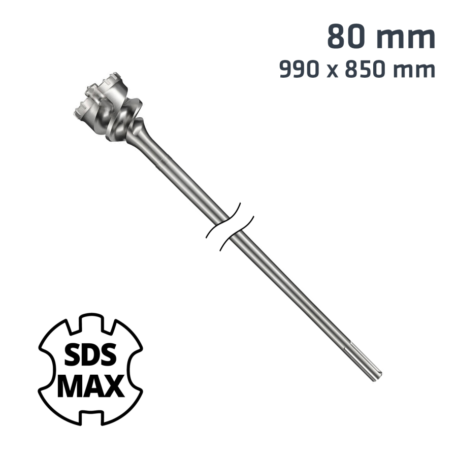 (image for) Sds Max Mill Crown 80mm X 990 X 850 Drill Bit