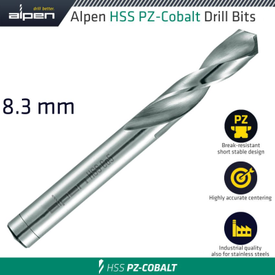 (image for) Alpen Cobalt Drill Short Bulk 8.30mm