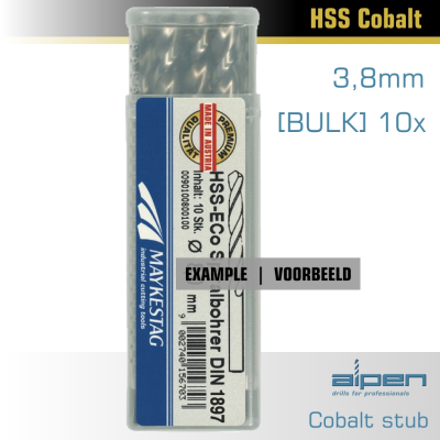(image for) Alpen Cobalt Drill Short Bulk 3.8mm