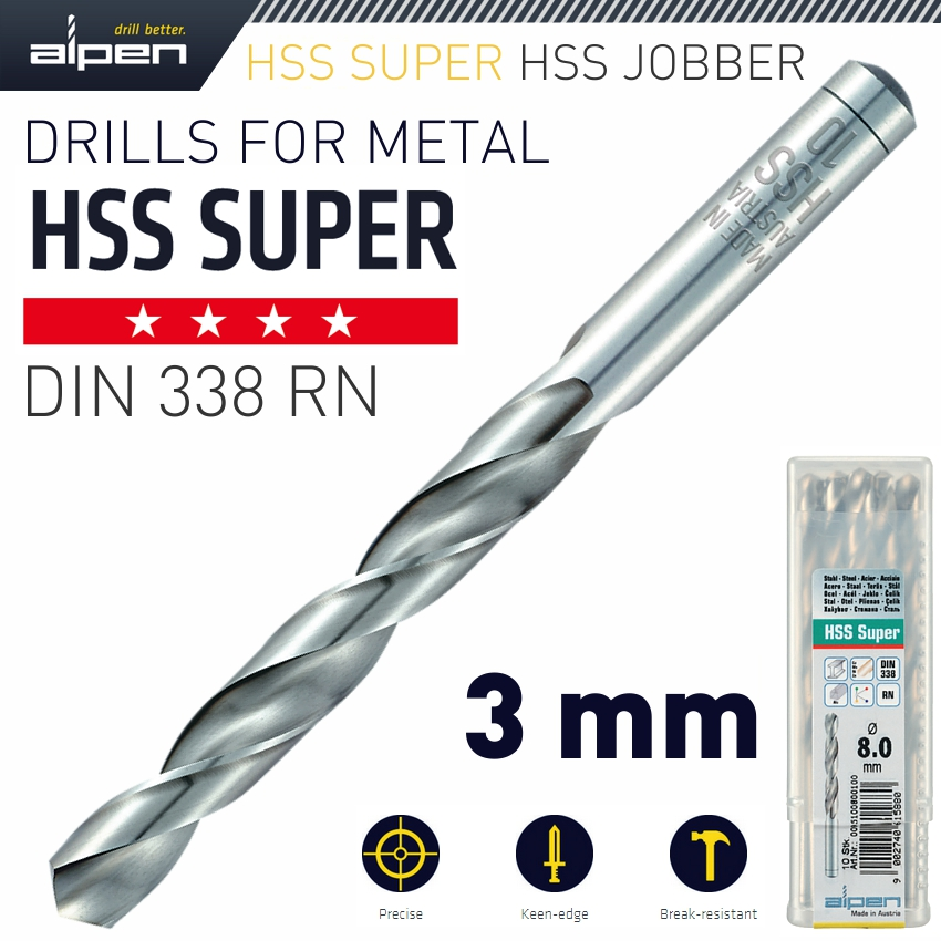 (image for) Hss Super Drill Bit 3mm Bulk